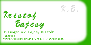 kristof bajcsy business card